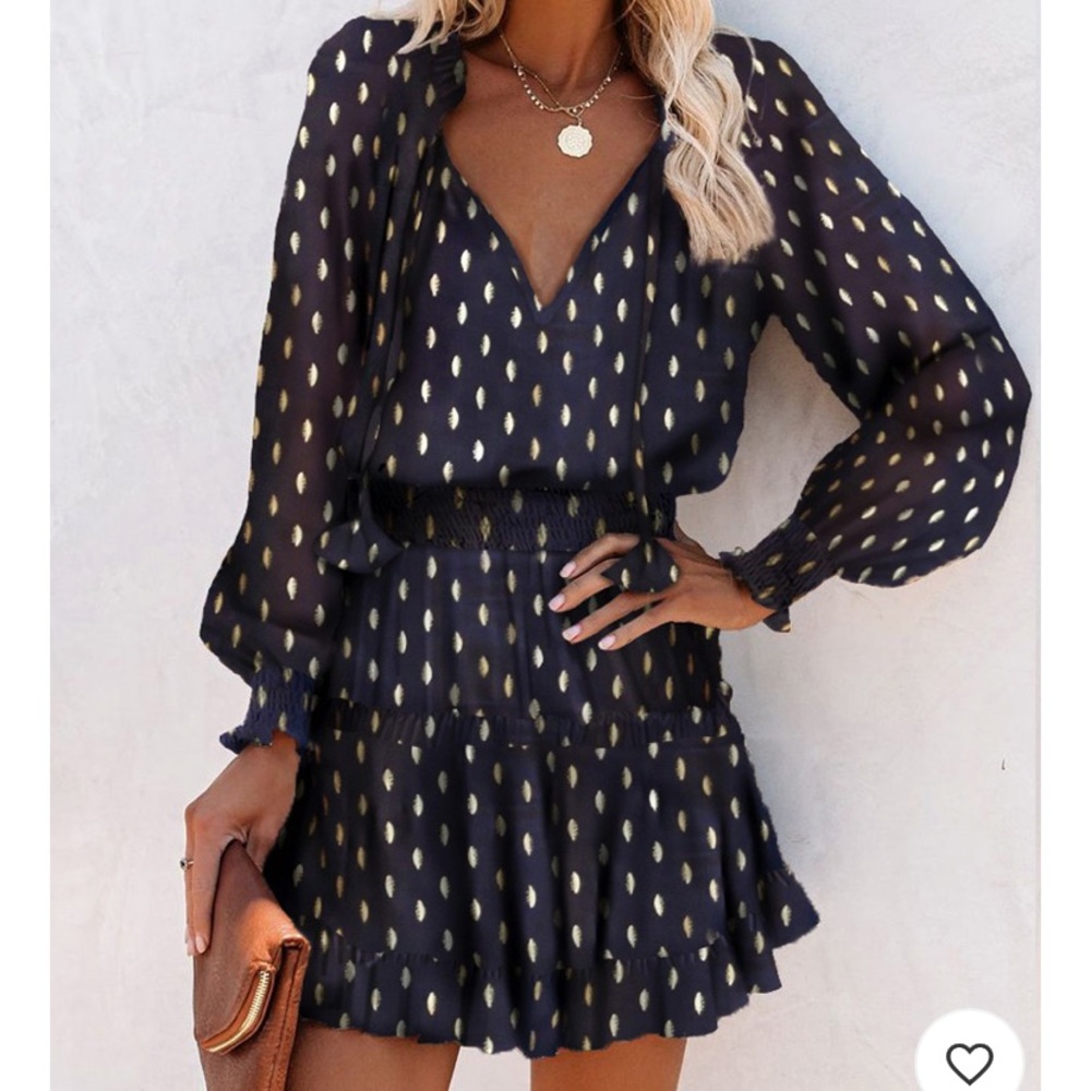 Cute navy & gold dress